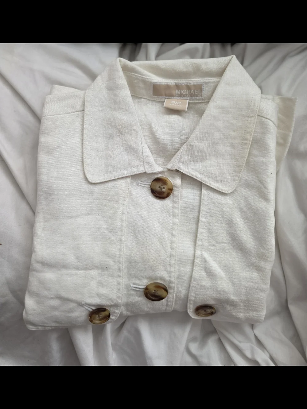 NWOT- MK Sm. Women's Cream Button-Front Linen Jacket/Blazer